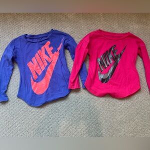 Nike 2T Long Sleeve Tees - Blue and Pink
